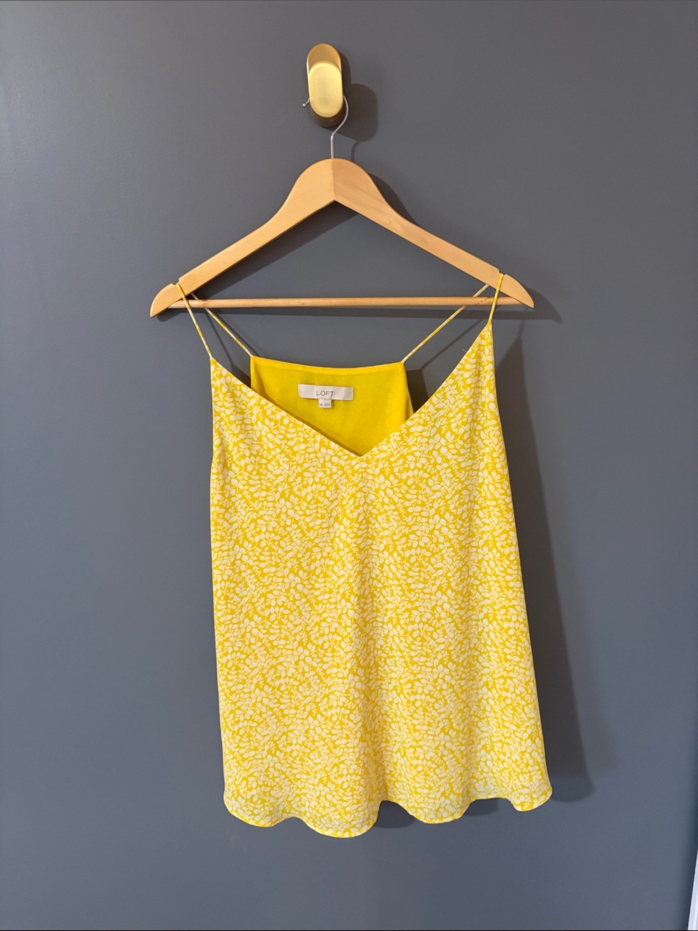 LOFT Yellow Floral Print Spaghetti-Strap Cami